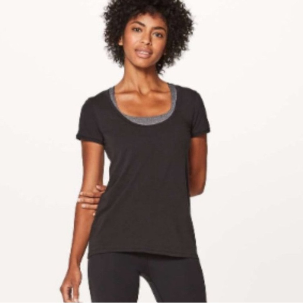 Lululemon Another Round Black Tshirt.